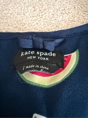 kate spade Navy Top with Watermelon Print and Bow Detail